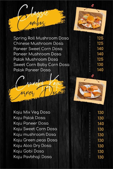 menu-of-dosa-infinity-race-course-coimbatore