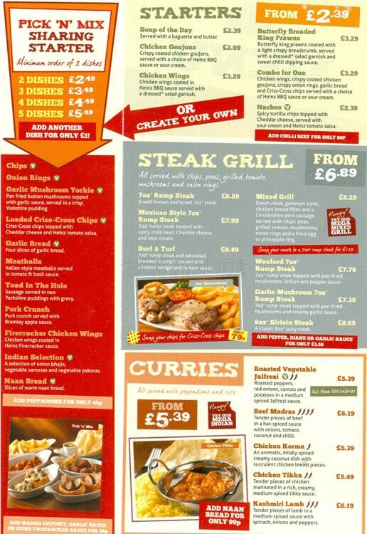 The Quadrant Menu, Menu for The Quadrant, Old Trafford, Manchester