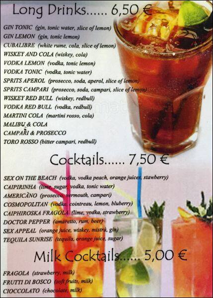 Menu di Pizza Fantasy 