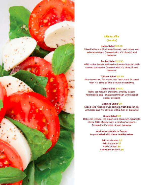 Carta de Pizza Rocco