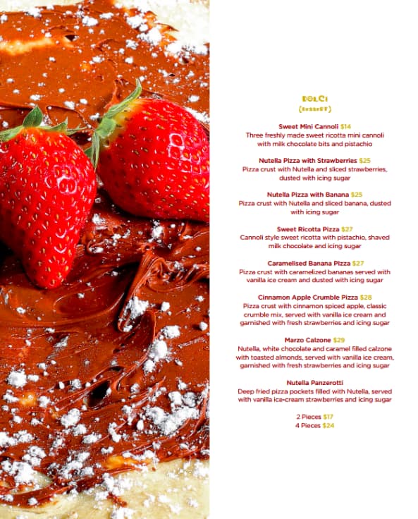 Carta de Pizza Rocco