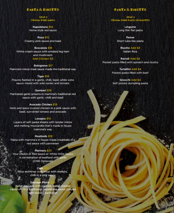 Carta de Pizza Rocco