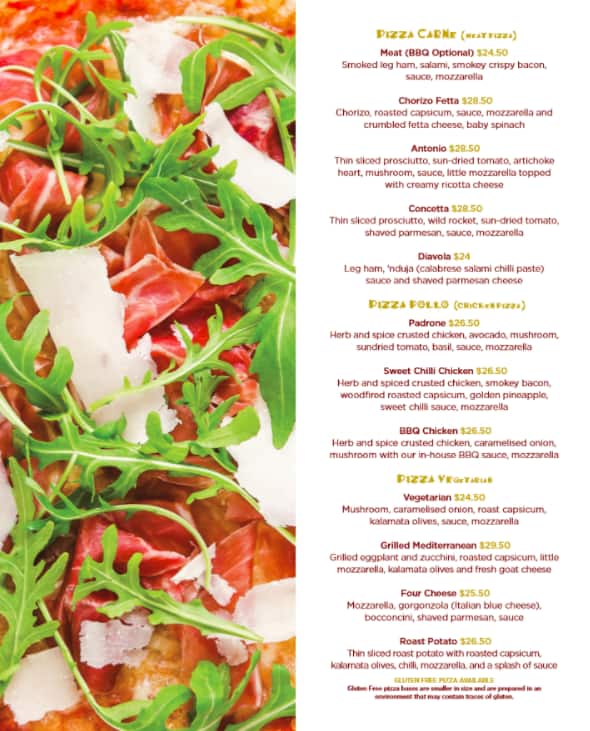 Carta de Pizza Rocco