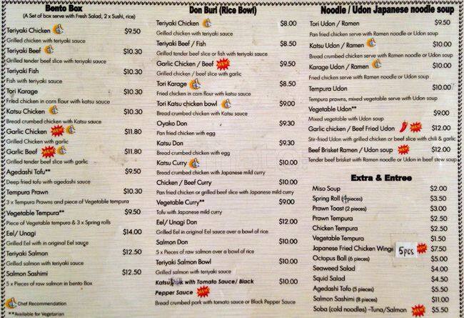 Osaka Japanese Restaurant Menu