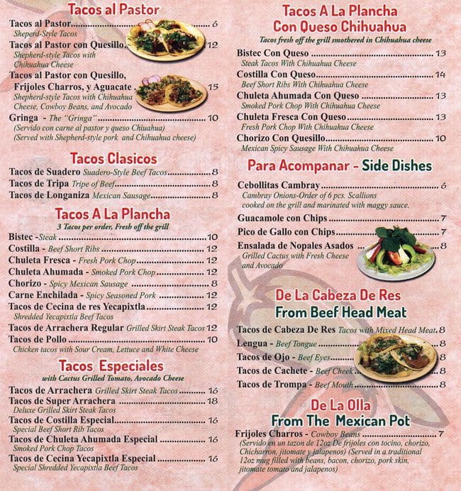 Los Taquitos de Puebla Menu, Menu for Los Taquitos de Puebla, Passyunk