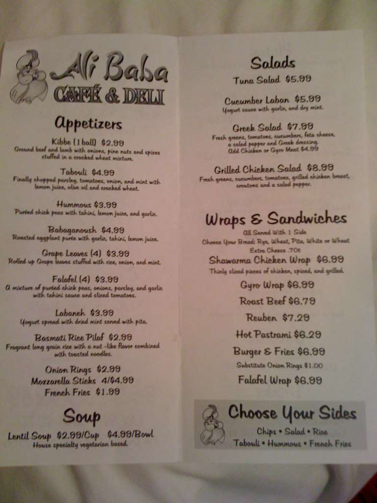 Ali Baba Cafe Deli Menu Menu For Ali Baba Cafe Deli Slidell New Orleans