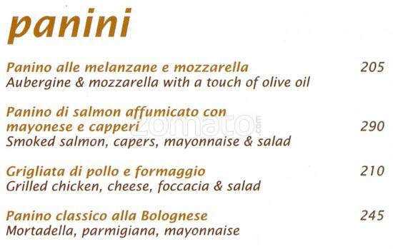 Baci menu