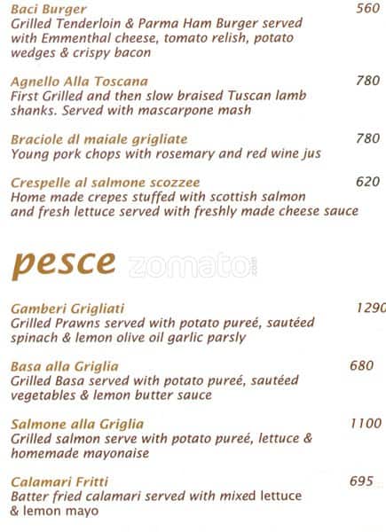 Baci menu
