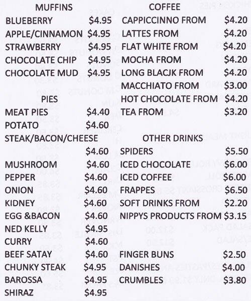 Sunrise Bakery Menu, Menu for Sunrise Bakery, Evanston, Adelaide