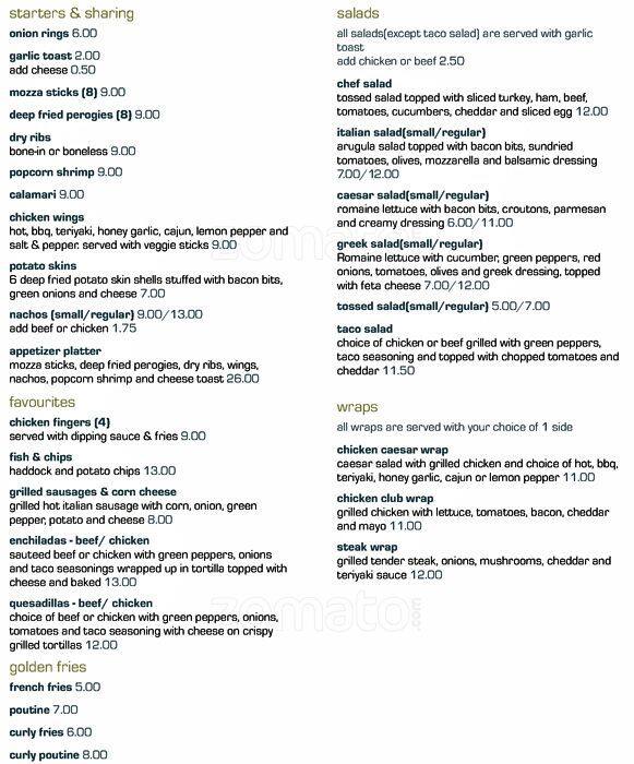Provost Motor Inn menu
