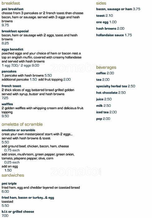 Provost Motor Inn menu