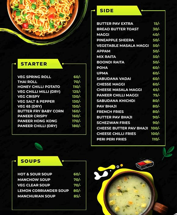 Menu Of Banana Leaf Bistro, IIT Kharagpur, Kharagpur