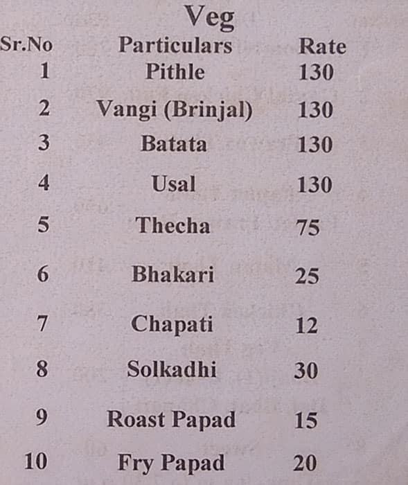 Shilpa's Homely Food menu