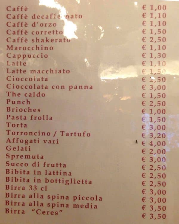 Menu di Disciplini Café 