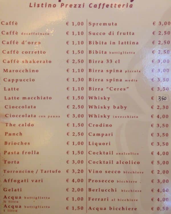 Menu di Disciplini Café 