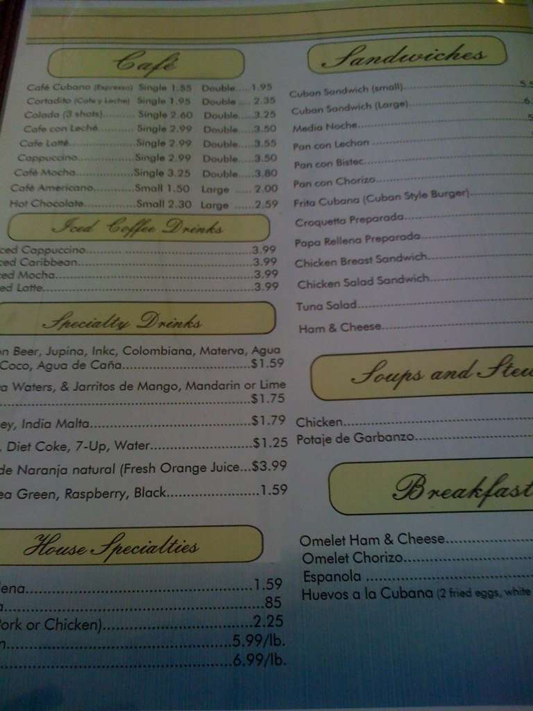 Tropicana Bakery Menu, Menu for Tropicana Bakery, Downey, Downey