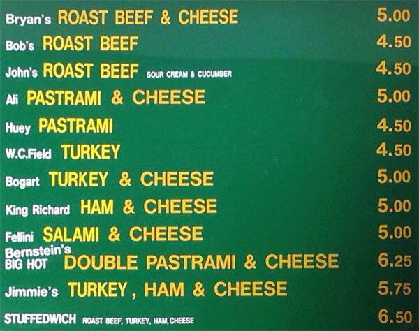 Stuffed Inn menu