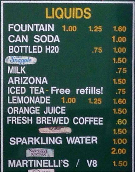 Stuffed Inn menu