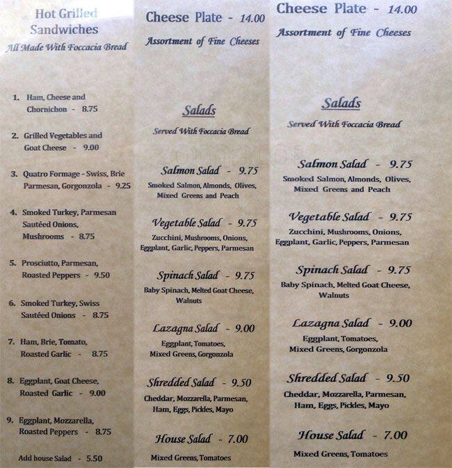 SHADE BAR Crepes menu