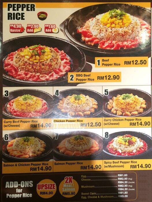 Pepper Lunch Express Menu, Menu for Pepper Lunch Express, Bandar Utama