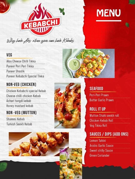 Menu at Kebabchi, Jamshedpur