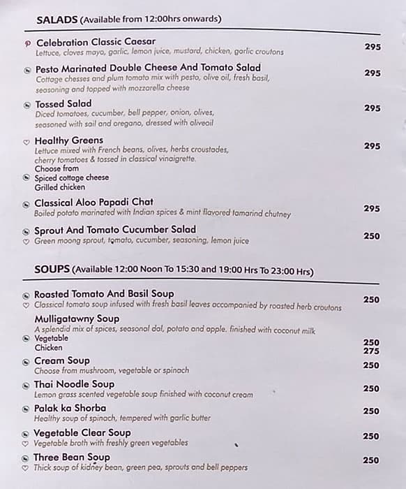 Hotel Celebration Lavasa-Hotel in Lavasa menu
