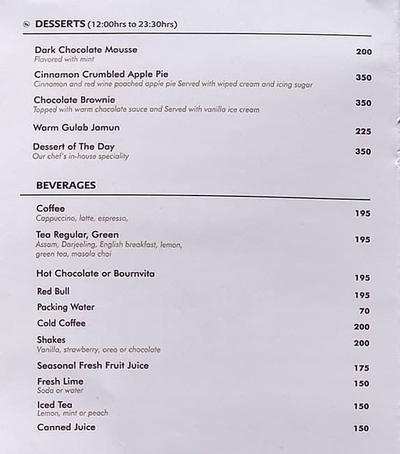 Hotel Celebration Lavasa-Hotel in Lavasa menu
