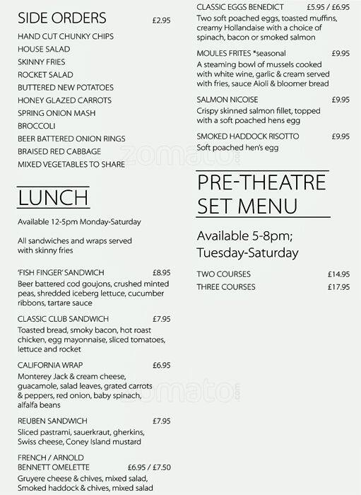 Menu at Lime pub & bar, Salford, Unit G1