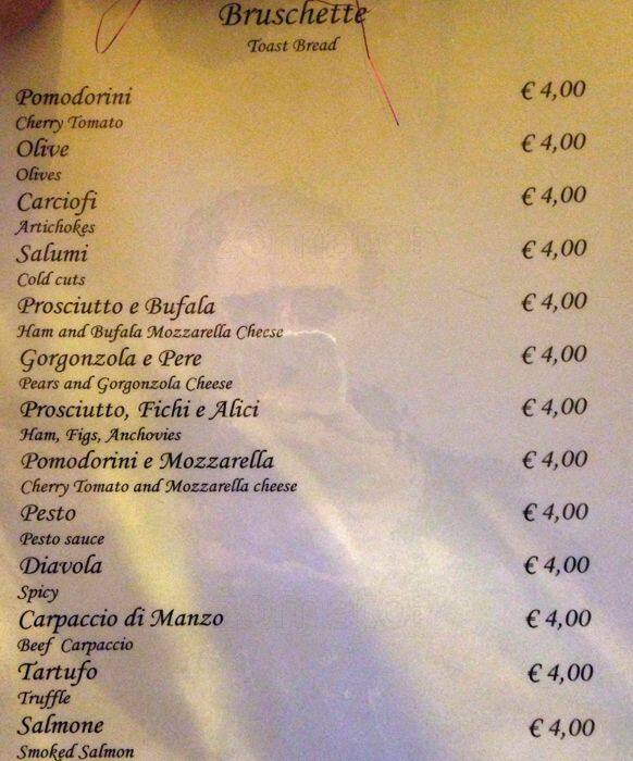 Menu di Antico Caffè Del Moro 