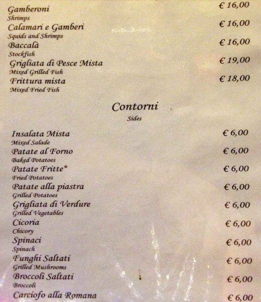Menu di Antico Caffè Del Moro 