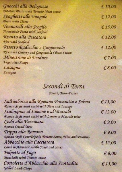 Menu di Antico Caffè Del Moro 