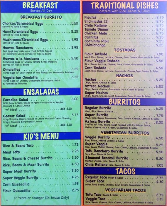 Casa Mexicana Menu, Menu for Casa Mexicana, Noe Valley, San Francisco ...