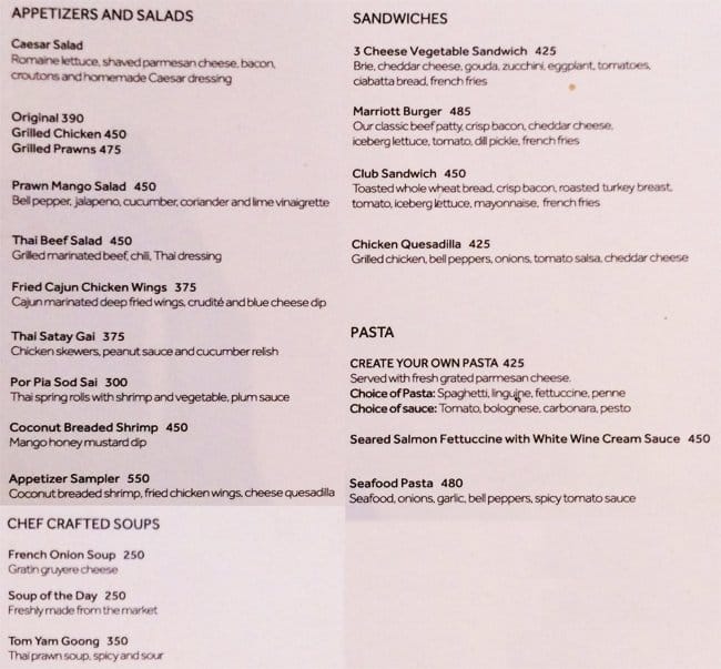 The Great Room Marriott Hotel Menu Zomato Philippines