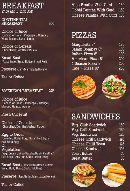 Cafe menu