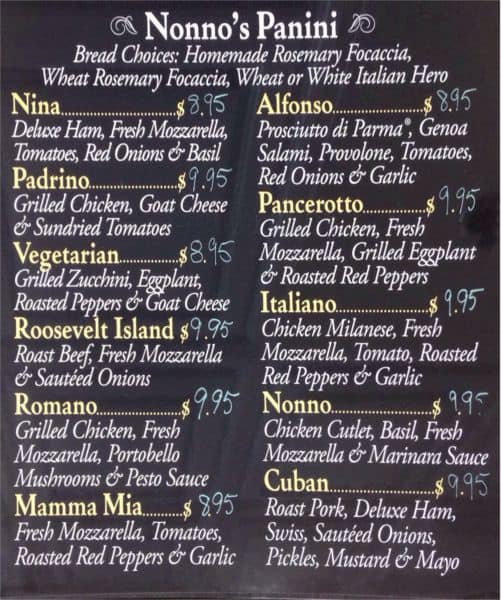 Piccolo Trattoria Menu, Menu for Piccolo Trattoria, Roosevelt Island