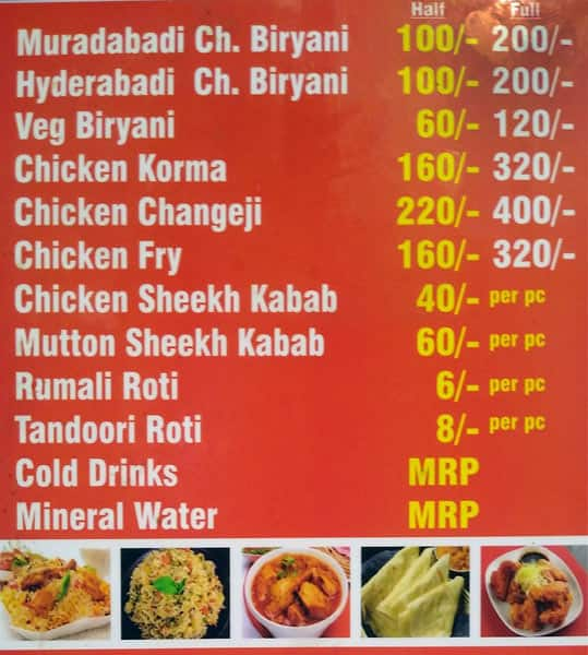 Menu At Shama Muradabadi Chicken Biryani, Ghaziabad, Shop 3