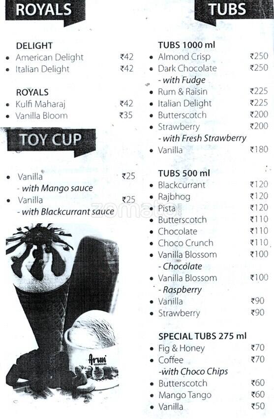 Menu at Delight Ice Cream Parlour, Chennai, 16, State Bank Colony, City