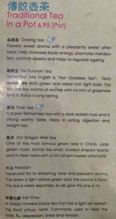 Hi Tea menu