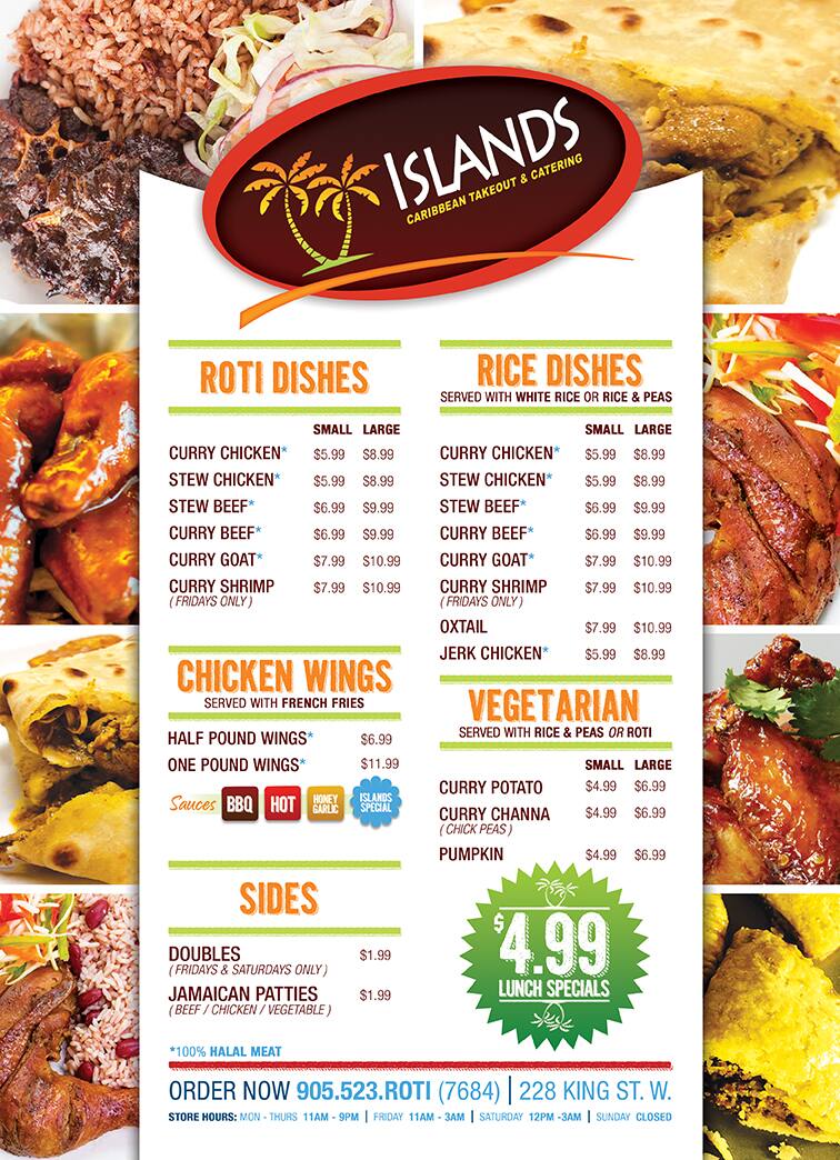 Islands Caribbean Takeout Menu Urbanspoon Zomato