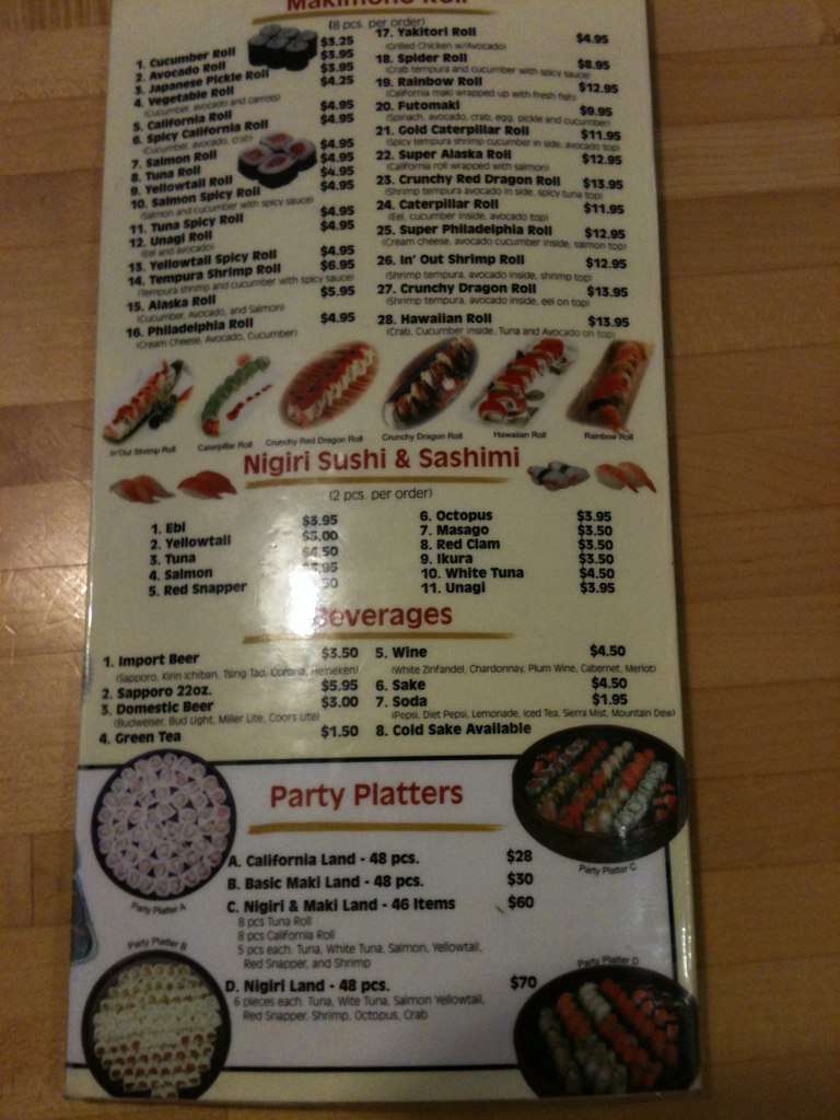 Mikado Japanese Menu, Menu for Mikado Japanese, South Bend, South Bend