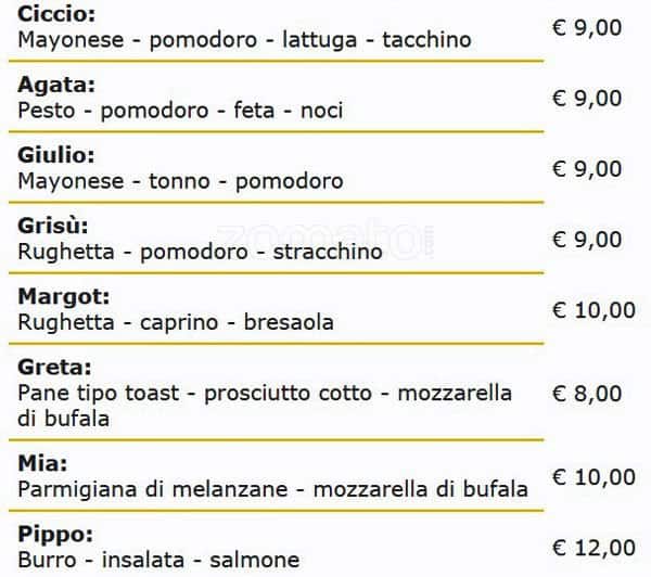 Menu di GiNa 