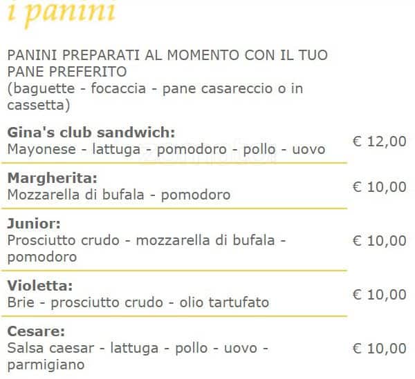 Menu di GiNa 