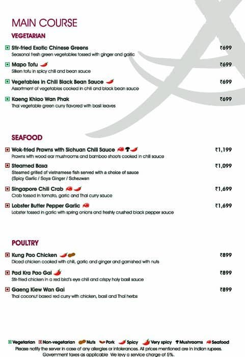 Menu At House Of Soy Radisson Blu Faridabad 1063