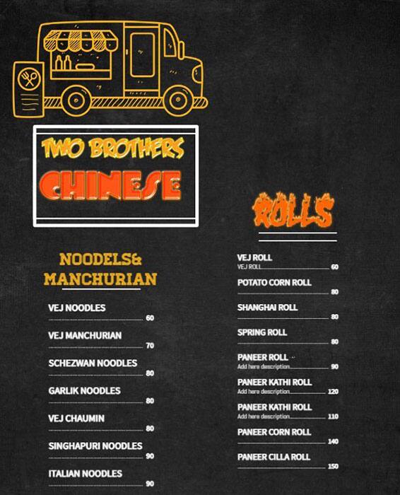 Menu of Two Brothers Chinese, Ayodhya Nagar, Nagpur