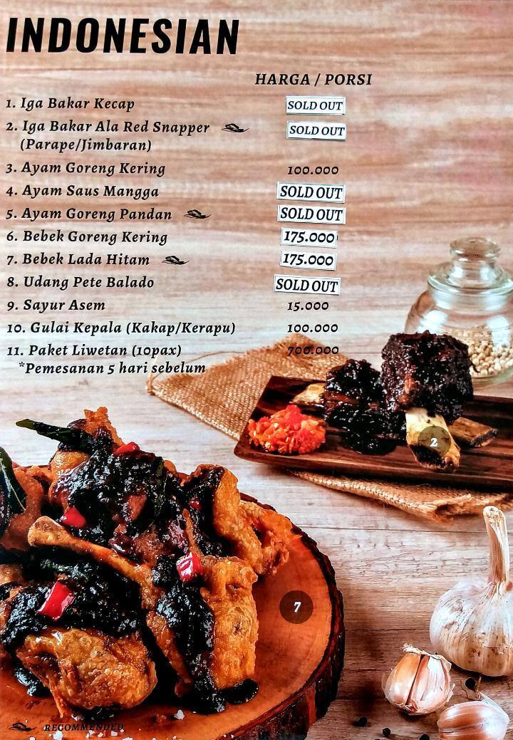 Red Snapper Inn Menu Menu at Red Snapper Seafood & Resto restaurant, Jakarta