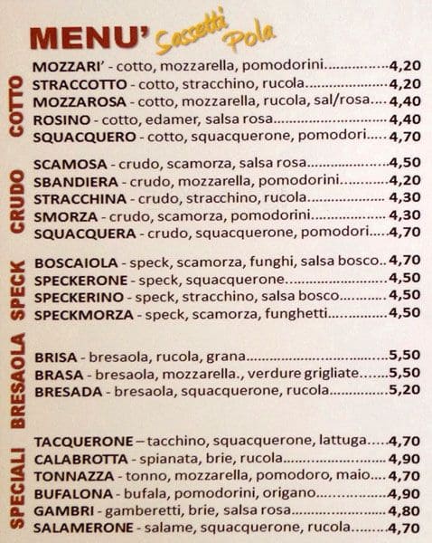 Menu di Piadinasi 