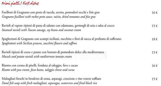 Menu di BYS MILANO 