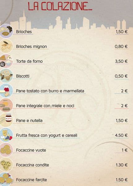 Menu di BYS MILANO 
