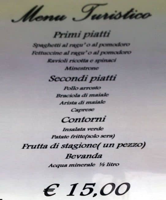 Menu di Trattoria Al Varesino 