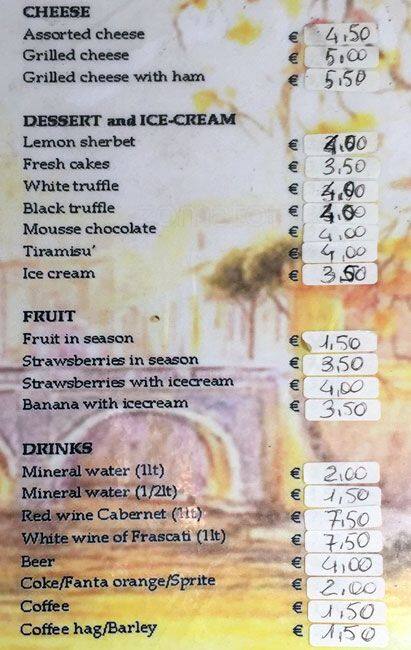 Menu di Trattoria Al Varesino 